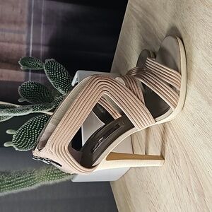Nude Leather BCBGMAXAZRIA Platform Stiletto